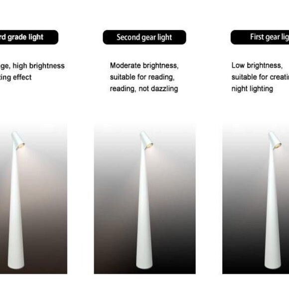 Portable LED Touch 3 Levels Brightness Dimmable Rechargeable Cordlesslamp1Pack - Picture 10 of 10